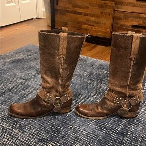 Bed Stu opal tab Greenland leather harness boots